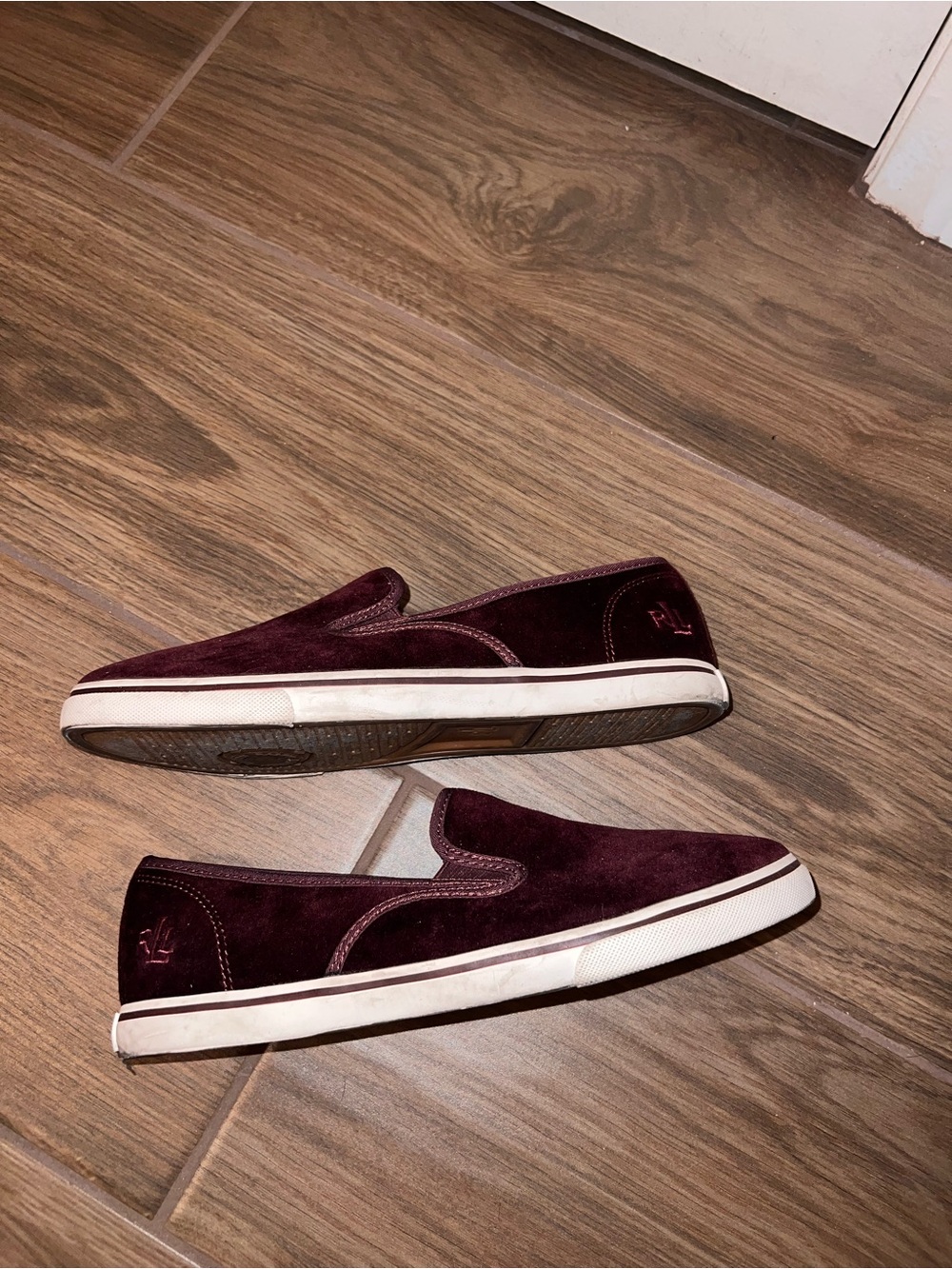 Lauren Ralph Lauren womens Burgundy Suede Slip-On Loafers - Picture 5 of 6